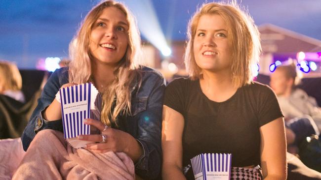 Moviegoers at Openair Cinemas, held at the St Kilda Sea Baths.