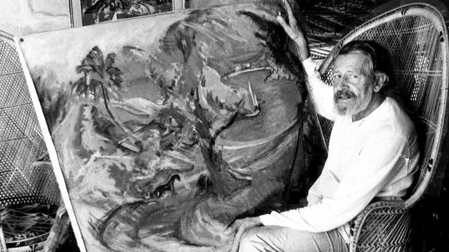 Noel Wood, the artist living on Bedarra Island in November, 1985. Picture: The Courier Mail / Karol Gawlick