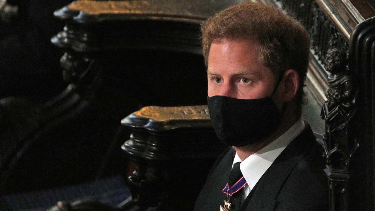 Prince Harry made a hasty return to the UK for his grandfather’s funeral. Picture: Getty