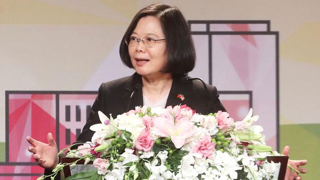 Taiwan President Tsai Ing-wen speaking during her visit to Los Angeles, California. Picture: AFP