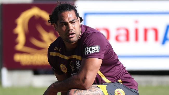 Adam Blair. The Brisbane Broncos training at Red Hill. Pic Pter Wallis