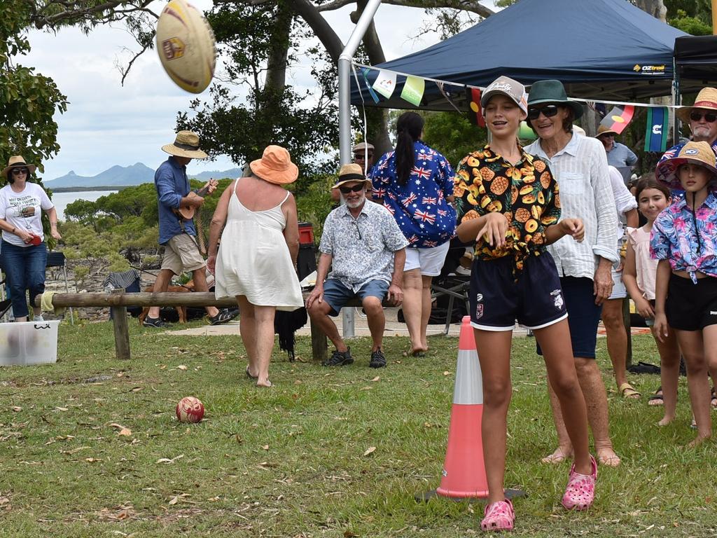 Kaitlyn Bennett in Dummy Throwing Contest at St Helens Australia Day Celebration, January 26, 2022. Picture: Madeleine Graham