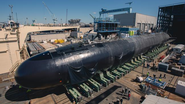 Virginia-class attack submarine in dry dock. Picture: Supplied