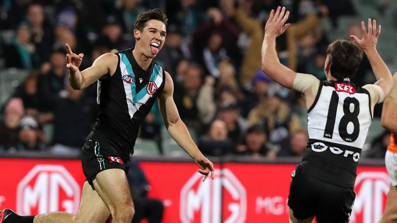 Connor Rozee is set to cash in with his next Port Adelaide contract. Picture: Sarah Reed/AFL Photos via Getty Images