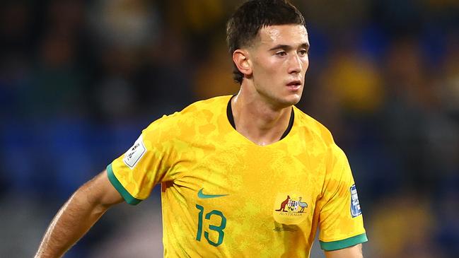 GOLD COAST, AUSTRALIA - SEPTEMBER 05: Alessandro Circati of Australia controls the ball during the round three 2026 FIFA World Cup AFC Asian Qualifier match between Australia Socceroos and Bahrain at Robina Stadium on September 05, 2024 in Gold Coast, Australia. (Photo by Chris Hyde/Getty Images)