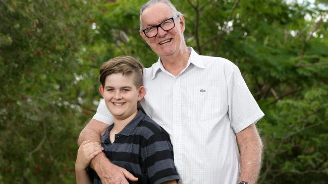 Hayden McPhillimey, 11, saved his granddad's Mark Ulrich life by performing CPR and calling 000 after having a cardiac arrest. Picture: Jonathan Ng