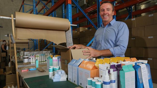 MooGoo owner Craig Jones at the Burleigh Heads head office. Photo: Glenn Hampson.