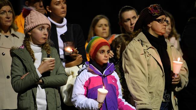 A community gathering of support for Qi Yu while she was missing in 2018. Picture: AAP