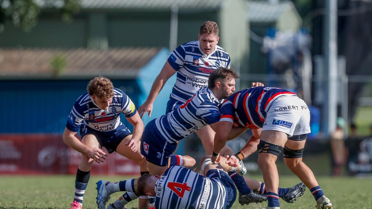 Action from the Australian Rugby Championships between Easts Sydney and Brothers at Crosby Park, 2025. Pic: Stephen Archer.