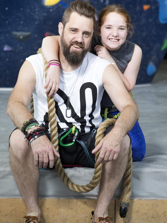 He enjoys rock climbing with Catherine. Picture: Sarah Matray