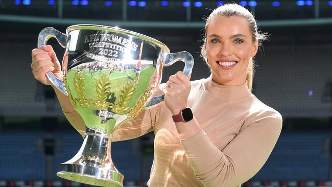 NAB AFLW Premiership Cup Ambassador Abbey Holmes. Picture: Getty Images