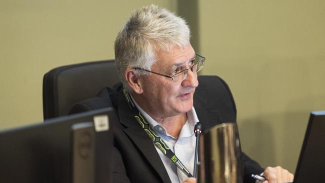 CEO Brian Pidgeon addresses councillors during a meeting to discuss the future of Toowoomba City Aerodrome (also know as Toowoomba Airport), Tuesday, May 28, 2024. Picture: Kevin Farmer