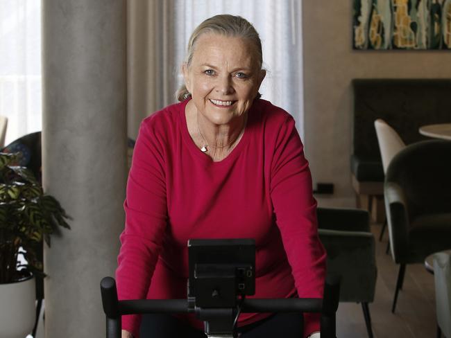 MOSMAN DAILY ONLY. SEE EDITOR TIM MCINTYRE FOR PERMISSION TO USE. Lyndy Milan working out at Avalon House , a small Gym in neutral bay. Picture: John Appleyard