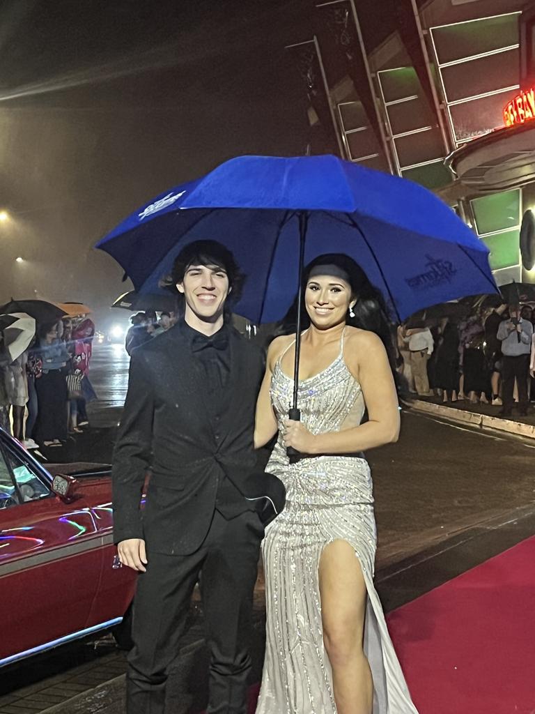 Harley Radic and Katie Haskew arrive at the formal.