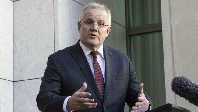 Prime Minister Scott Morrison is warning Australia is unlikely to be “restriction-free” at Christmas. Picture: NCA NewsWire/Gary Ramage