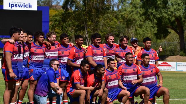 The Redbank Plains Colts team that won the Rugby League Ipswich preliminary final against Fassifern at the North Ipswich Reserve. Picture: Bruce Clayton