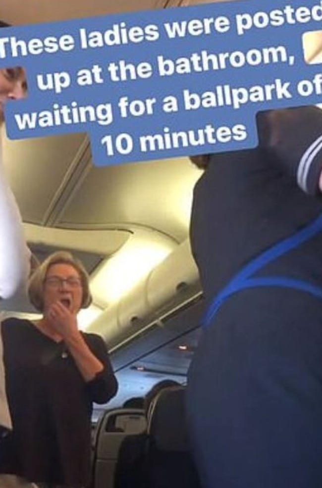 At one point, a flight attendant could be heard asking a waiting passenger, ‘You're still here?’ Picture: Instagram