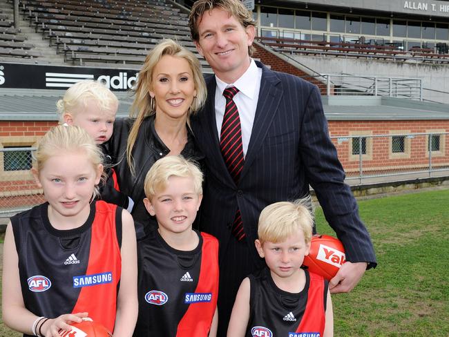 Stephanie Hird with dad James, mum Tania and brothers William, Alex and Tom in 2010.