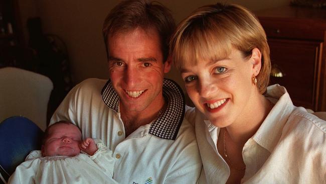 Belinda with husband Simon and daughter Abby. Picture: File