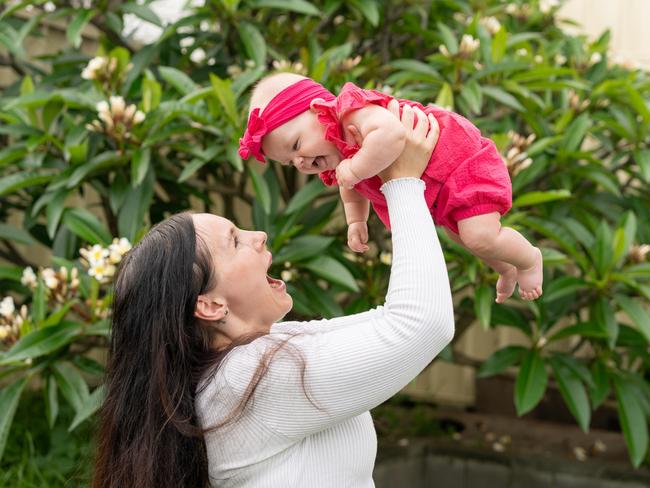 Casey Foxton underwent three rounds of IVF before giving birth to her daughter Sophie. Picture: Modified Photography