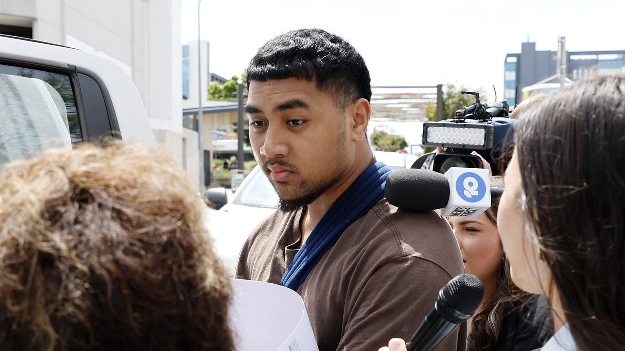 Orlando Tauaa leaves Beenleigh court after receiving bail. Picture: Josh Woning