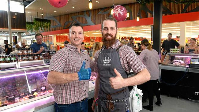 DOING THEIR BIT: Two Butchers owners Steve McMeniman and Ken Kearney. Picture: Rob Williams