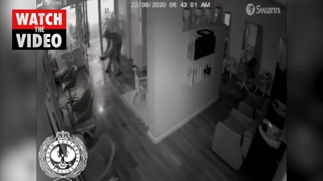 CCTV of arson at Melt Hair Studio Woodcroft