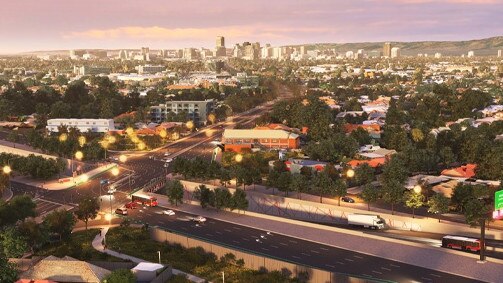 An image uploaded onto the draft DIT website shows the Anzac Hwy intersection with no elevated road.