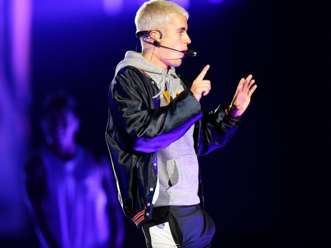 Justin Bieber urged the crowd to make some noise as he kept the energy going. Picture: Jonathan Ng