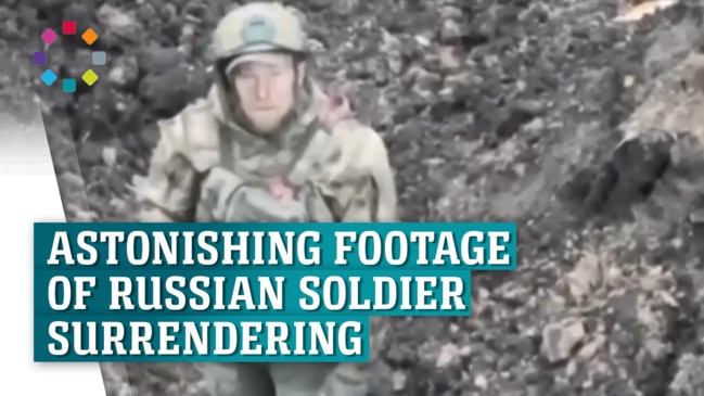 Astonishing footage of Russian soldier's surrender