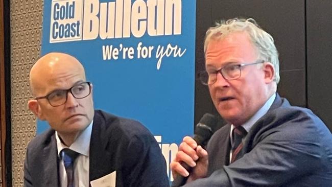 Gold Coast City Council CEO Tim Baker (pictured left) with Will Hodgman, the former Tasmanian Premier who is heading up Invest Gold Coast.
