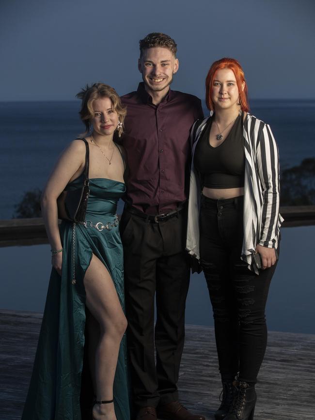 Rosny College Leavers Dinner at Glen Albyn Estate, Bre Moate, Mason Price and Dakota Bain. Picture: Chris Kidd
