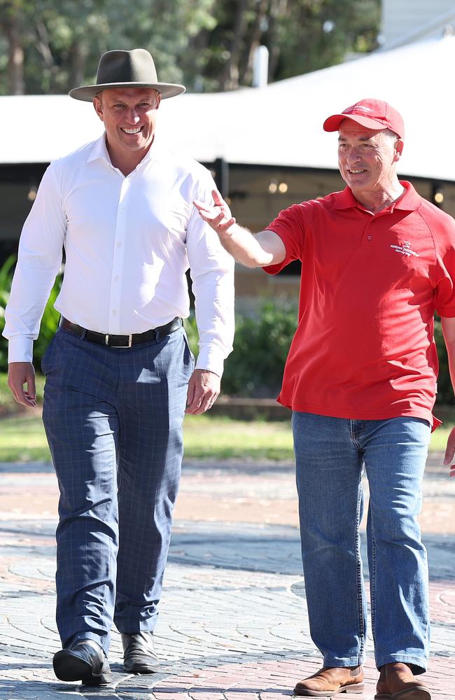 Premier Steven Miles visits Urangan Pier in Hervey Bay with Adrian Tantari MP for Hervey Bay. Pics Adam Head