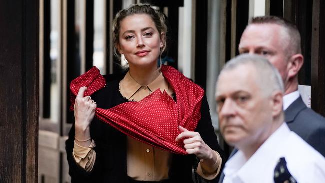 Amber Heard arrives at court in London this week. Picture: AFP