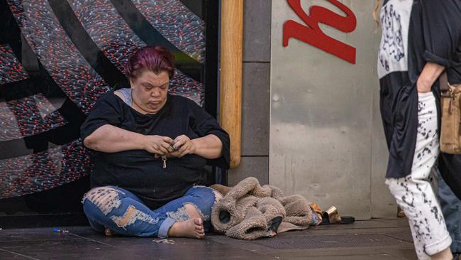 Homelessness in Melbourne’s CBD has risen since December. Picture: Jason Edwards