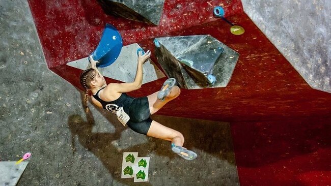 Theodora Kasimidou. Photo: Adelaide Bouldering Club.