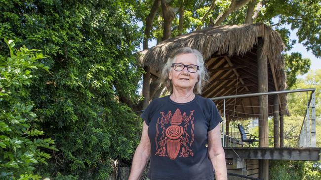 Irma Muller near the 160 Macquarie St, St Lucia, highrise site. AAP/Richard Walker