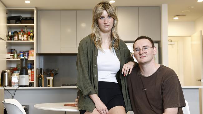 Young couple Jack Ellis and Cecilia Hollins spent 6 months actively looking before securing a new property. Picture: Richard Dobson