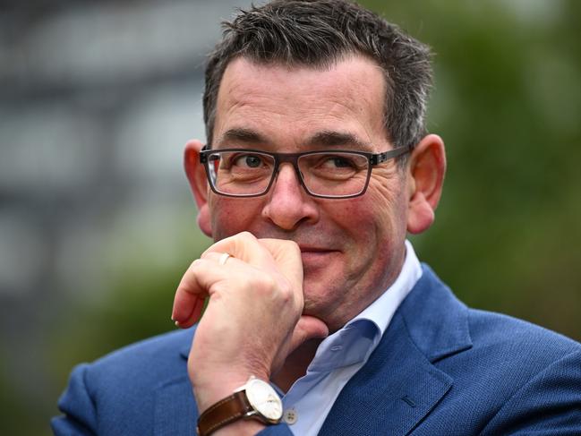 Victorian Premier Daniel Andrews reacts during a press conference at Parliament House in Melbourne, Tuesday, July 18, 2023. The Andrews Labor Government has cancelled the 2026 Commonwealth Games, slated to be held across Victoria. (AAP Image/James Ross) NO ARCHIVING