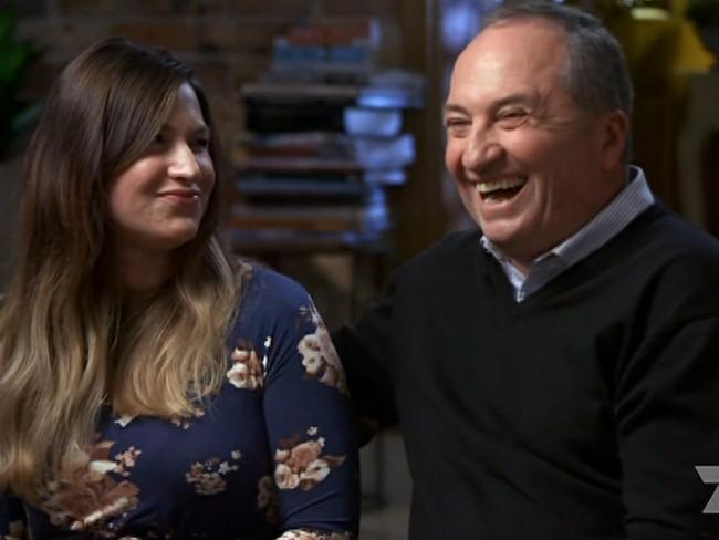 Vikki Campion and Barnaby Joyce’s interview has appalled his family. Picture: Channel 7