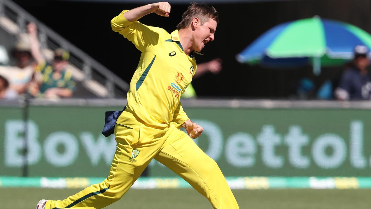 Adam Zampa celebrates a wicket in Australia’s ODI win over England. Picture: Getty Images