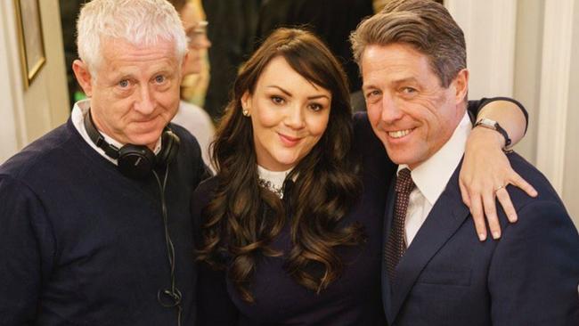 Love Actually filming - Hugh Grant Martine McCutcheon. Picture: Emma Freud/Twitter