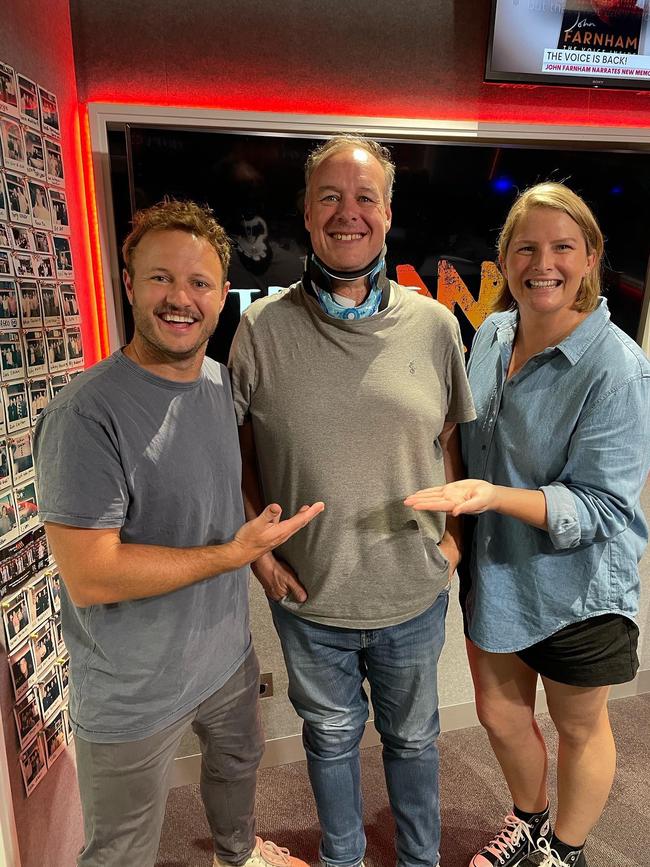 Ben Dobbin after returning to radio after a bad bike injury. Picture Instagram