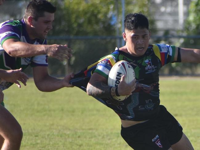 Tyrone Tootell for Carltons Devils against Whitsunday Brahmans in the RLMD A Grade match on August 1, 2021. Picture: Matthew Forrest