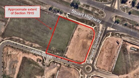 The location of the new McDonalds restaurant at Berrimah, to serve the Northcrest community. Picture: Urbis/McDonalds Australia