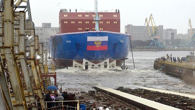 The float out ceremony of the nuclear-powered icebreaker 