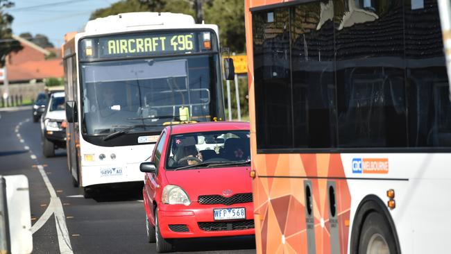 Point Cook Road is one of Melbourne’s hotspots for congestion. Picture: Nigel Hallett