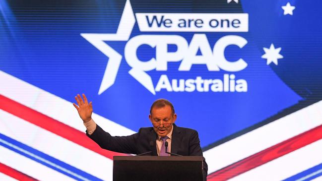 Tony Abbott addressed the Conservative Political Action Conference in Sydney last month. Photo: Simon Bullard / NCA NewsWire.