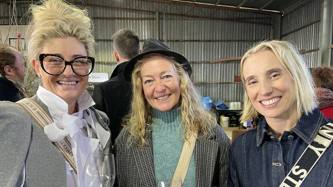 Mount Martha mates Clare Christie, Ingrid Harris and Melissa Uhlman were set for a big day of tasting at the Winter Wine Fest. Picture: Lucy Callander