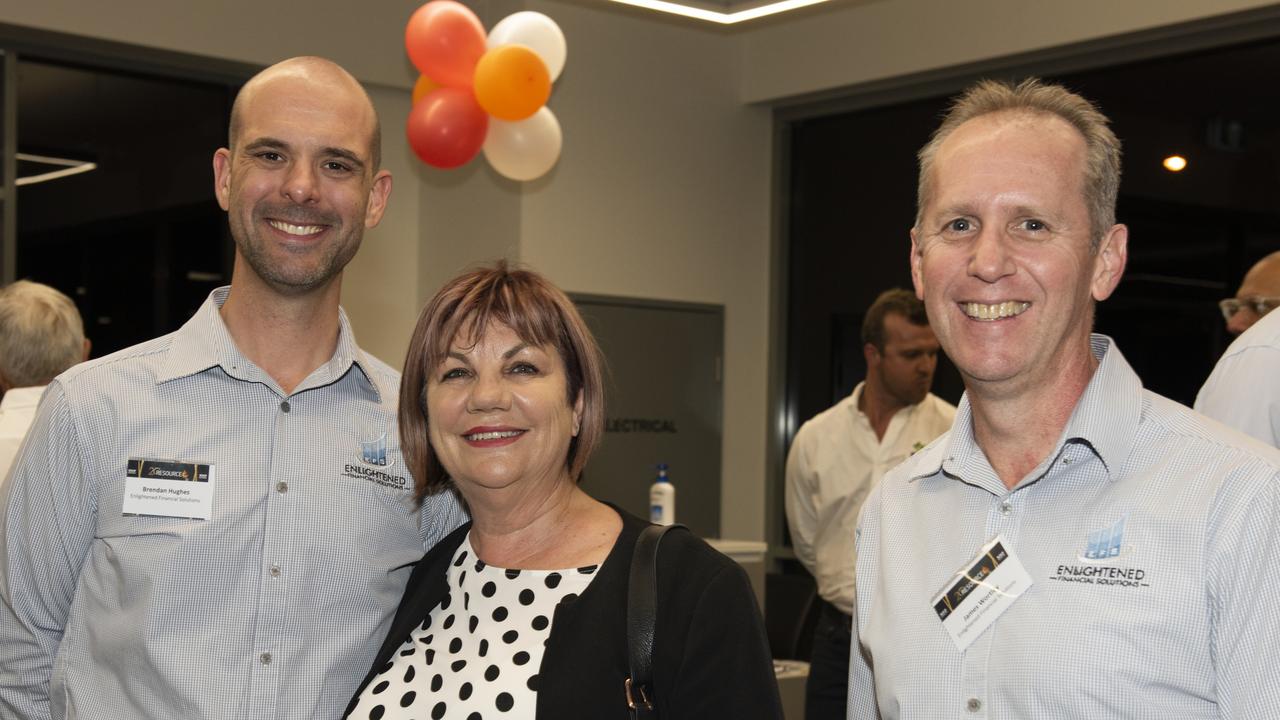 Brendan Hughes, Pauline Townsend and James Wortley at the Resource Industry Network's 20th Anniversary Celebration. Picture: Michaela Harlow